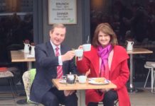 “Disorganised, low on resources, and easy to attack” Enda Kenny and Joan Burton smile and hold up tea cups